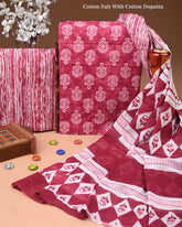 Exclusive Hand Block Cotton Suit With Cotton Dupatta